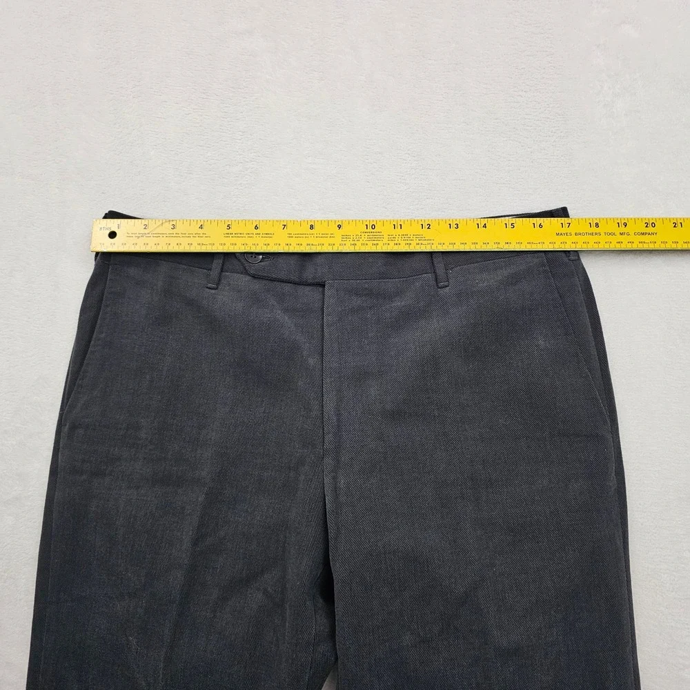 De Corato Trousers Mens 50 34x29 Charcoal Grey Cotton Tailored Italy Sartorial